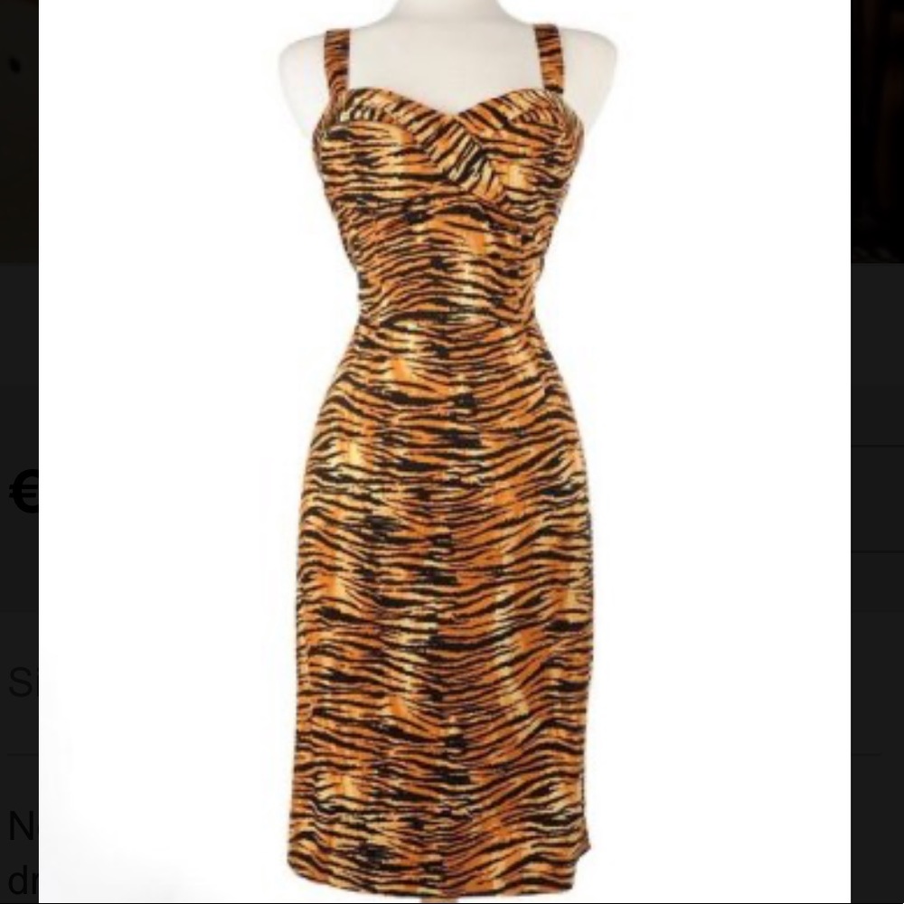 Tiger Striped Pin-up Wiggle Dress